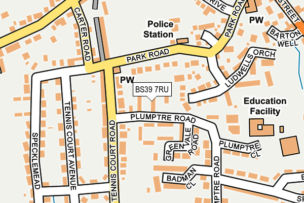 BS39 7RU map - OS OpenMap – Local (Ordnance Survey)