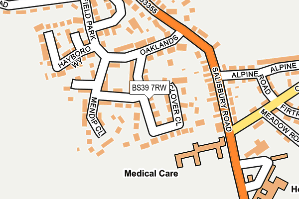 BS39 7RW map - OS OpenMap – Local (Ordnance Survey)