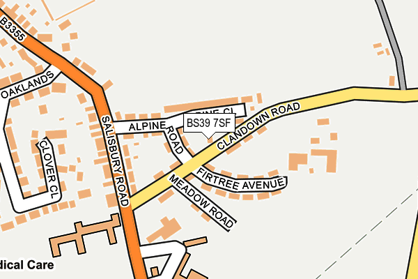 BS39 7SF map - OS OpenMap – Local (Ordnance Survey)