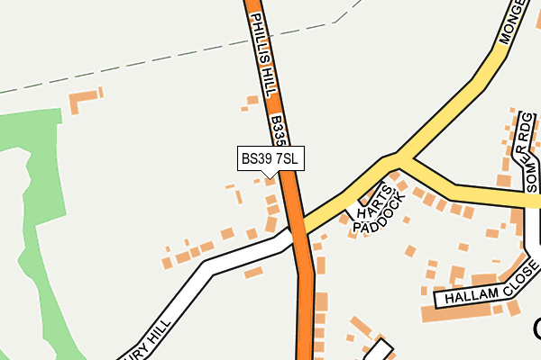 BS39 7SL map - OS OpenMap – Local (Ordnance Survey)
