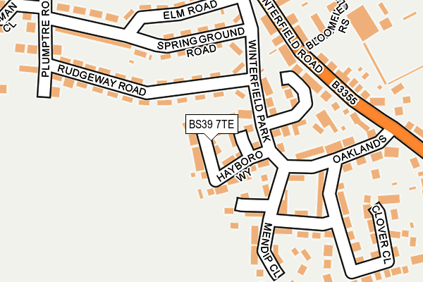 BS39 7TE map - OS OpenMap – Local (Ordnance Survey)