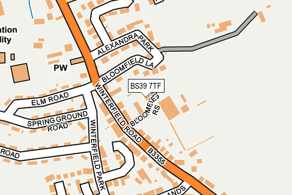 BS39 7TF map - OS OpenMap – Local (Ordnance Survey)