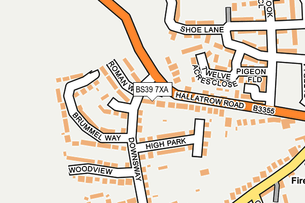 BS39 7XA map - OS OpenMap – Local (Ordnance Survey)