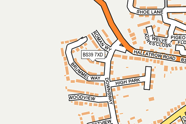 BS39 7XD map - OS OpenMap – Local (Ordnance Survey)