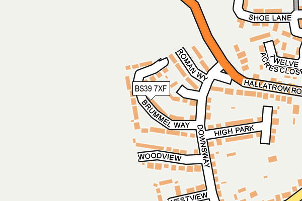 BS39 7XF map - OS OpenMap – Local (Ordnance Survey)