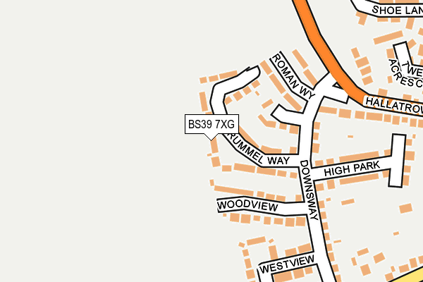 BS39 7XG map - OS OpenMap – Local (Ordnance Survey)
