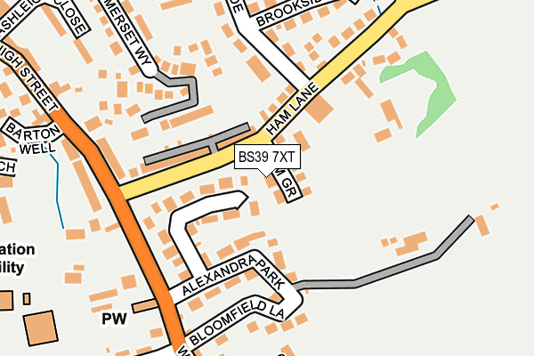 BS39 7XT map - OS OpenMap – Local (Ordnance Survey)