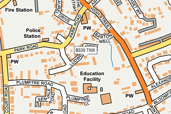 BS39 7XW map - OS OpenMap – Local (Ordnance Survey)