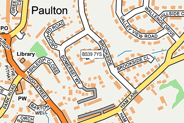 BS39 7YS map - OS OpenMap – Local (Ordnance Survey)