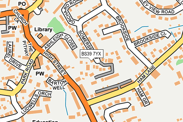 BS39 7YX map - OS OpenMap – Local (Ordnance Survey)