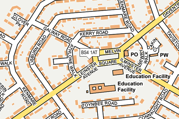 BS4 1AT map - OS OpenMap – Local (Ordnance Survey)