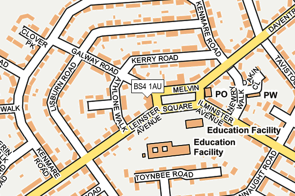BS4 1AU map - OS OpenMap – Local (Ordnance Survey)