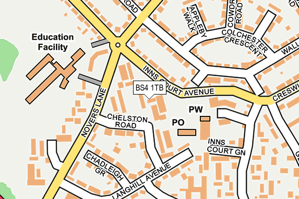 BS4 1TB map - OS OpenMap – Local (Ordnance Survey)