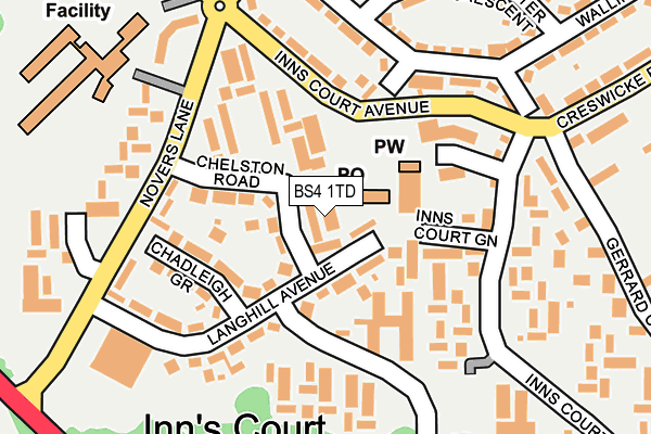 BS4 1TD map - OS OpenMap – Local (Ordnance Survey)
