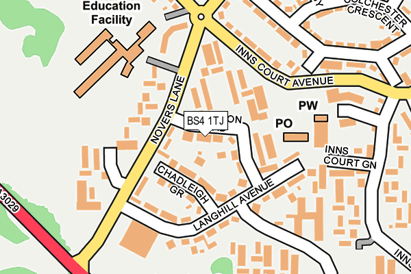 BS4 1TJ map - OS OpenMap – Local (Ordnance Survey)