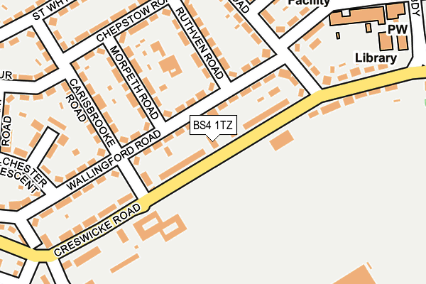 BS4 1TZ map - OS OpenMap – Local (Ordnance Survey)