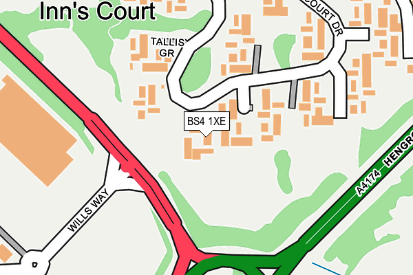 BS4 1XE map - OS OpenMap – Local (Ordnance Survey)