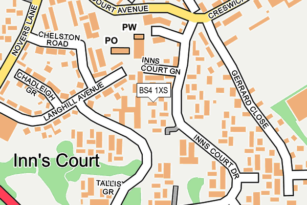 BS4 1XS map - OS OpenMap – Local (Ordnance Survey)