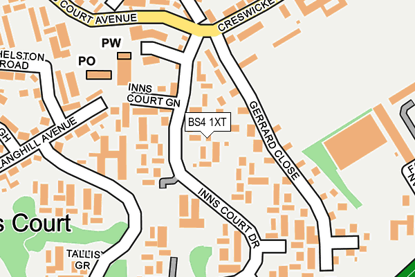 BS4 1XT map - OS OpenMap – Local (Ordnance Survey)