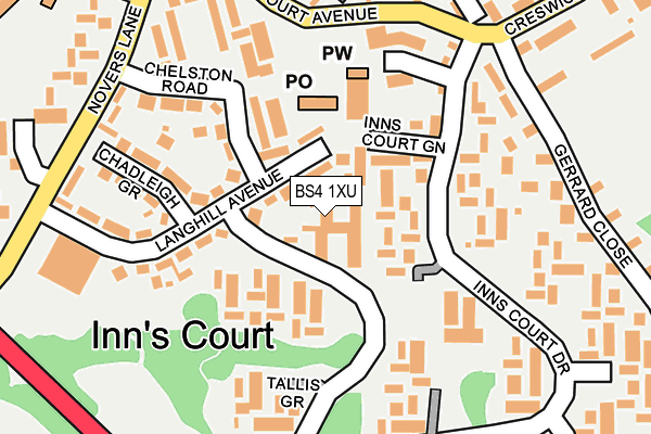 BS4 1XU map - OS OpenMap – Local (Ordnance Survey)