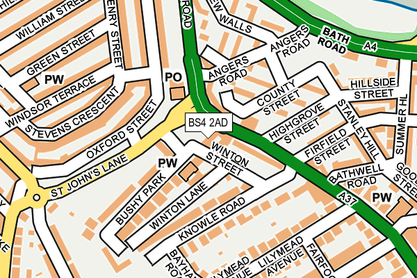 BS4 2AD map - OS OpenMap – Local (Ordnance Survey)