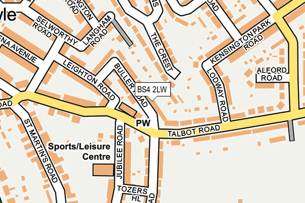BS4 2LW map - OS OpenMap – Local (Ordnance Survey)