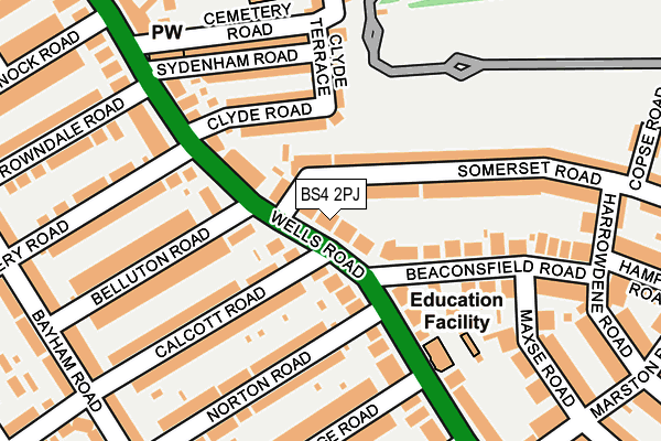 BS4 2PJ map - OS OpenMap – Local (Ordnance Survey)