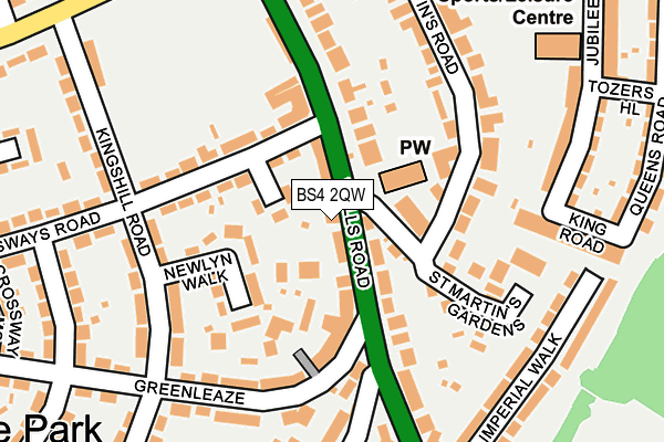 BS4 2QW map - OS OpenMap – Local (Ordnance Survey)