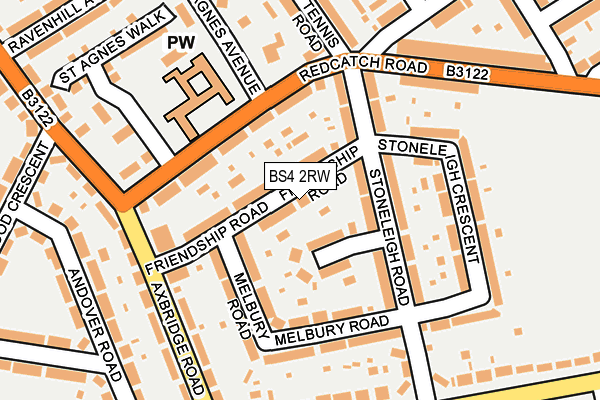 BS4 2RW map - OS OpenMap – Local (Ordnance Survey)