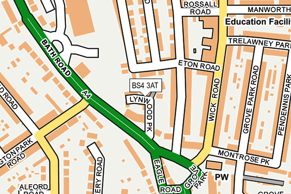 BS4 3AT map - OS OpenMap – Local (Ordnance Survey)