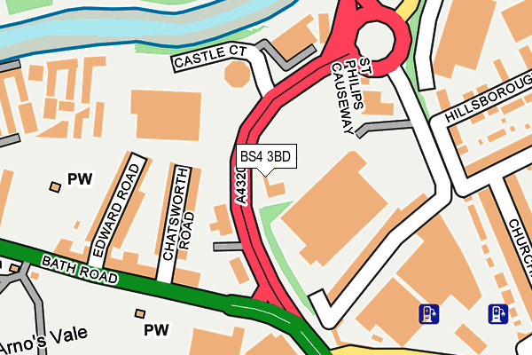 BS4 3BD map - OS OpenMap – Local (Ordnance Survey)