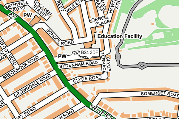 BS4 3DF map - OS OpenMap – Local (Ordnance Survey)