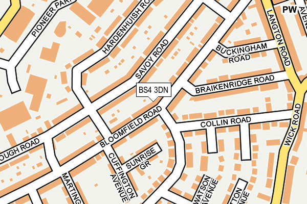 BS4 3DN map - OS OpenMap – Local (Ordnance Survey)