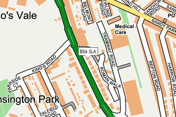 BS4 3LA map - OS OpenMap – Local (Ordnance Survey)