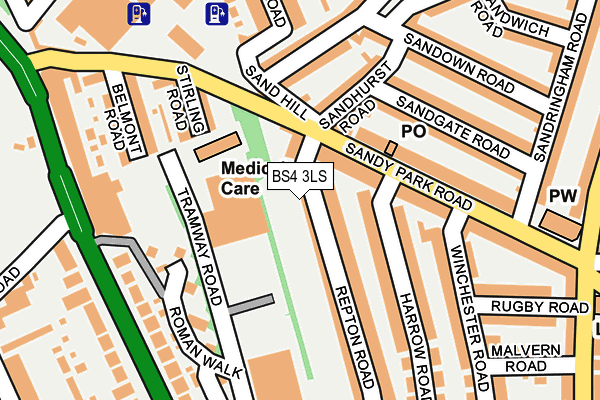 BS4 3LS map - OS OpenMap – Local (Ordnance Survey)