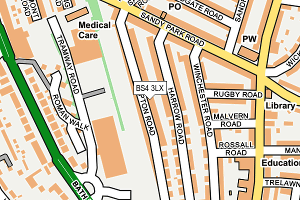 BS4 3LX map - OS OpenMap – Local (Ordnance Survey)