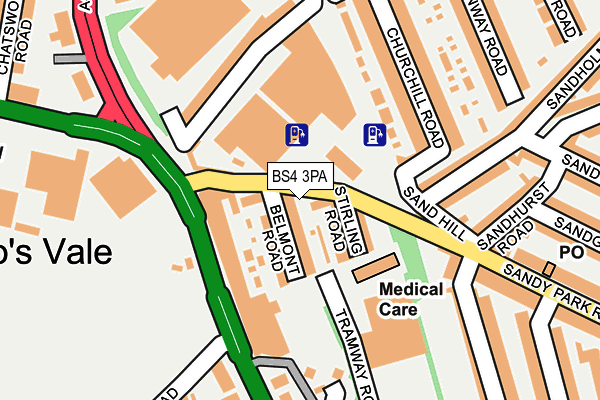 BS4 3PA map - OS OpenMap – Local (Ordnance Survey)