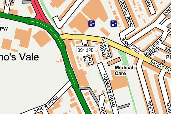 BS4 3PB map - OS OpenMap – Local (Ordnance Survey)