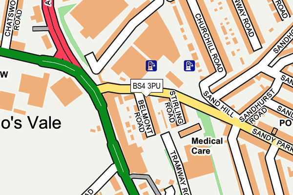 BS4 3PU map - OS OpenMap – Local (Ordnance Survey)