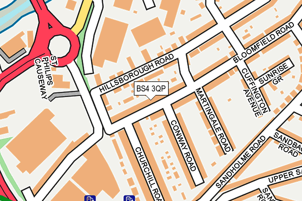 BS4 3QP map - OS OpenMap – Local (Ordnance Survey)