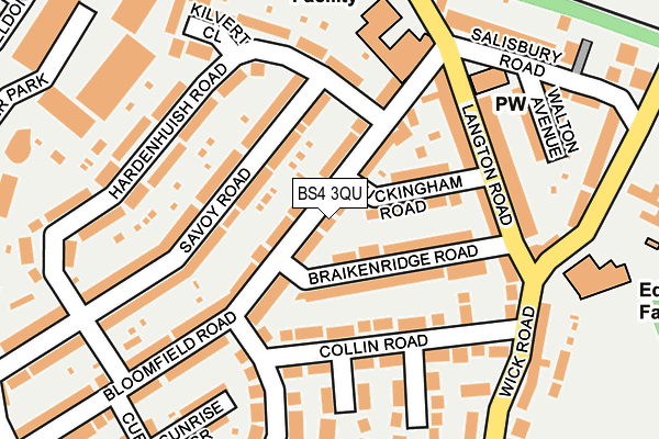 BS4 3QU map - OS OpenMap – Local (Ordnance Survey)