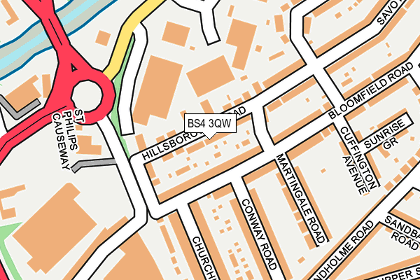 BS4 3QW map - OS OpenMap – Local (Ordnance Survey)