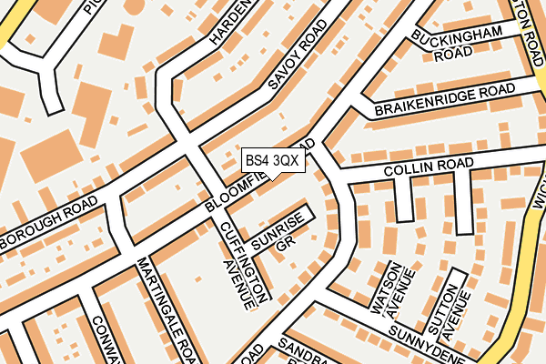 BS4 3QX map - OS OpenMap – Local (Ordnance Survey)