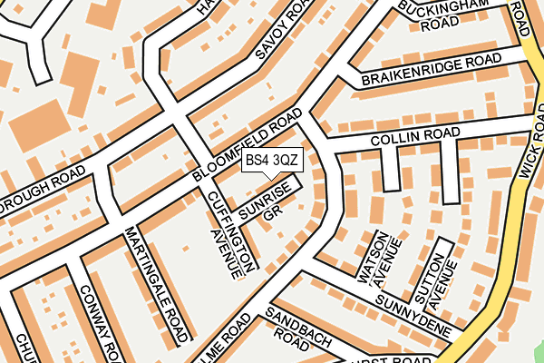 BS4 3QZ map - OS OpenMap – Local (Ordnance Survey)