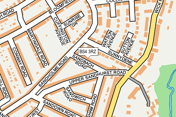 BS4 3RZ map - OS OpenMap – Local (Ordnance Survey)