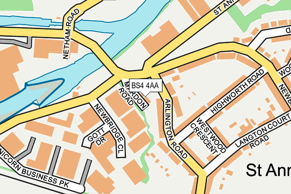 BS4 4AA map - OS OpenMap – Local (Ordnance Survey)