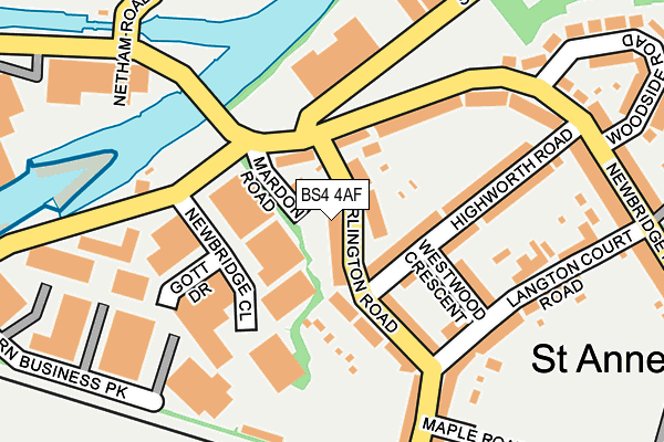 BS4 4AF map - OS OpenMap – Local (Ordnance Survey)