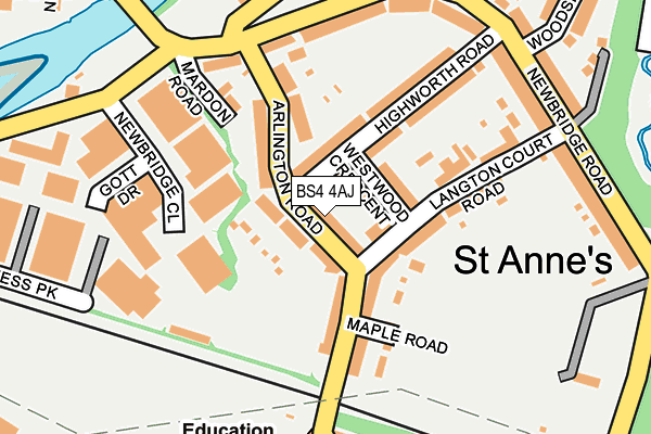 BS4 4AJ map - OS OpenMap – Local (Ordnance Survey)