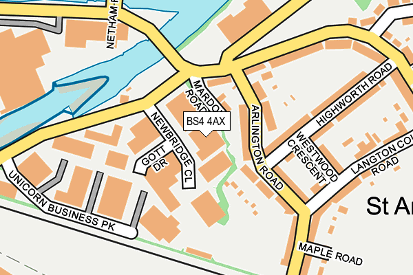 BS4 4AX map - OS OpenMap – Local (Ordnance Survey)