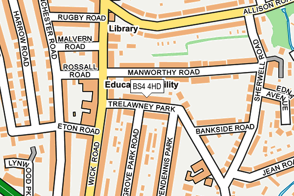 BS4 4HD map - OS OpenMap – Local (Ordnance Survey)